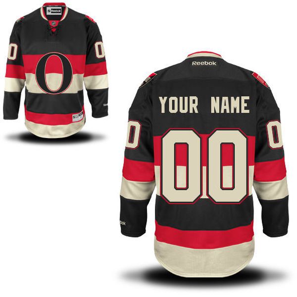 Reebok Ottawa Senators Men Premier Alternate Custom NHL Jersey - Black->customized nhl jersey->Custom Jersey